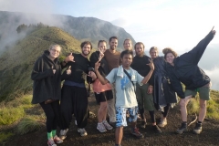 Pose on Mt Rinjani Summit